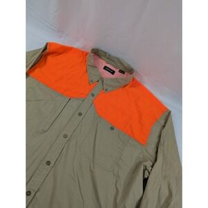 Orvis Shirt  3XL Tan Orange Upland Hunting Shooting Blaze Featherlite Field